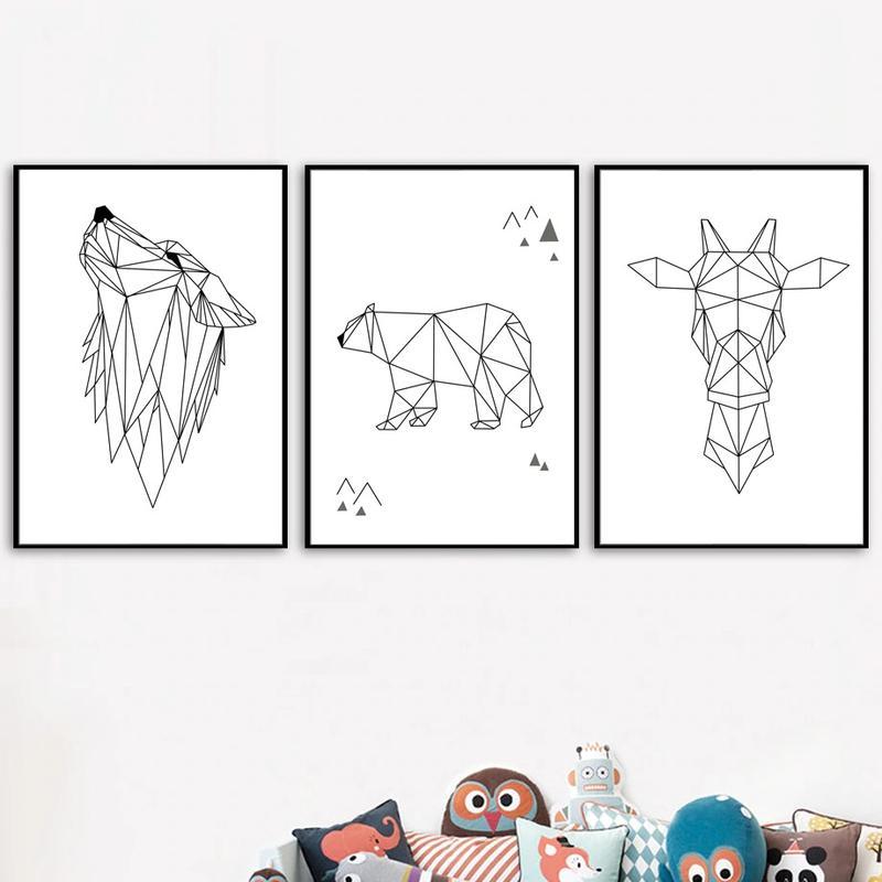 Scandinavian Origami Art on Canvas My Wall Clock