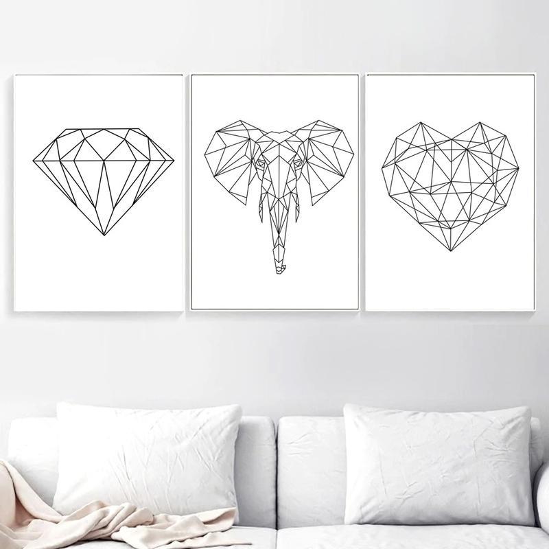 Scandinavian Origami Art on Canvas My Wall Clock