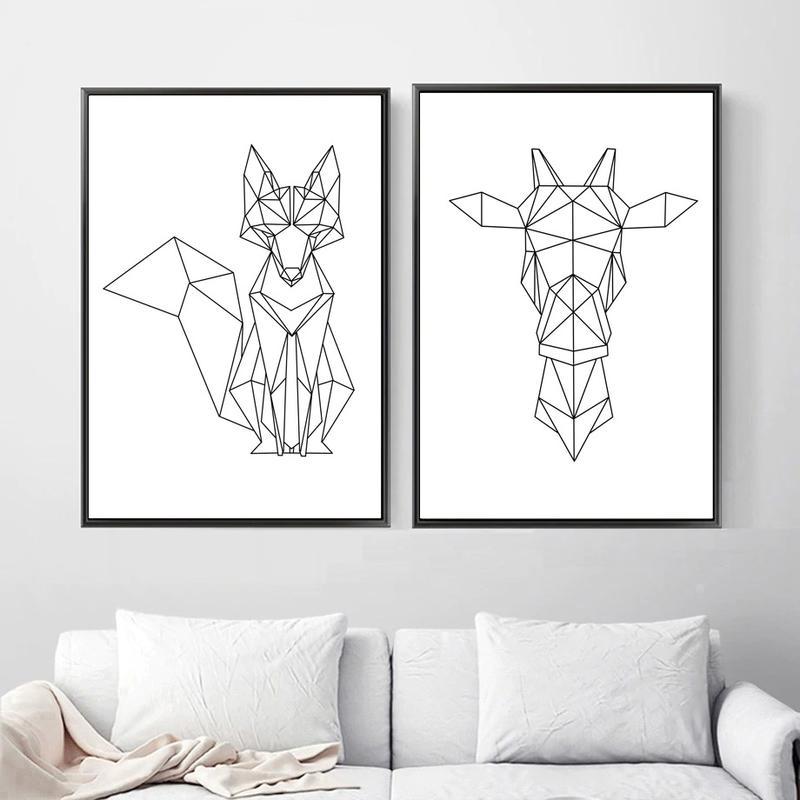 Scandinavian Origami Art on Canvas My Wall Clock