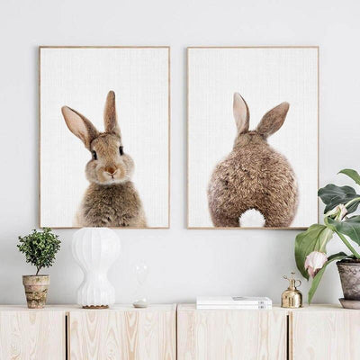 Scandinavian Rabbit Canvas Wall Art My Wall Clock