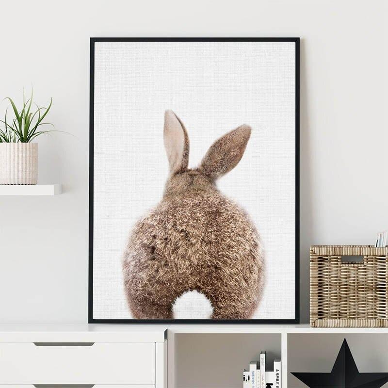 Scandinavian Rabbit Canvas Wall Art My Wall Clock