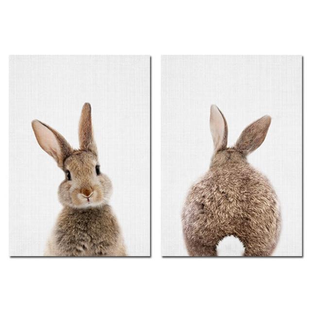 Scandinavian Rabbit Canvas Wall Art My Wall Clock