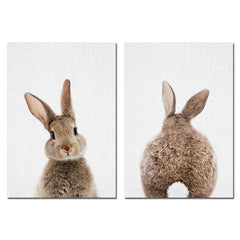 Scandinavian Rabbit Canvas Wall Art My Wall Clock