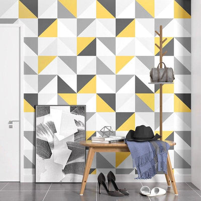 Scandinavian Wallpaper Yellow - Lieksa My Wall Clock