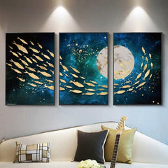 School of Fish Wood Wall Art - Vardø My Wall Clock