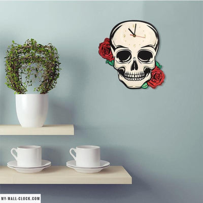 Skull and Rose Clock My Wall Clock