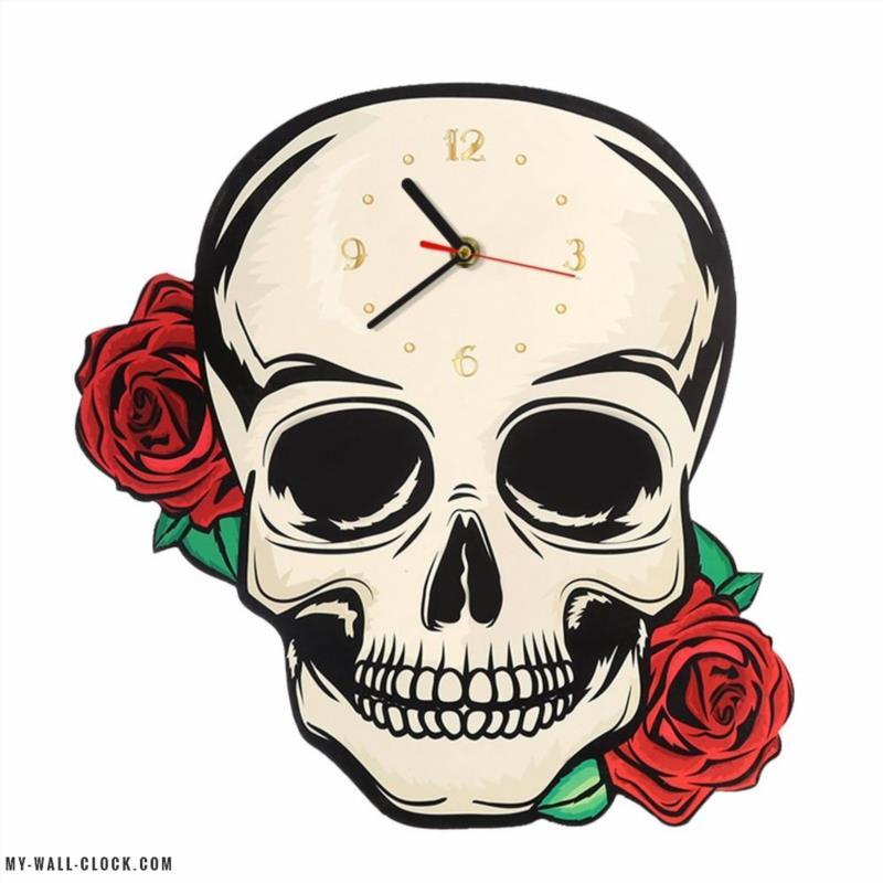 Skull and Rose Clock