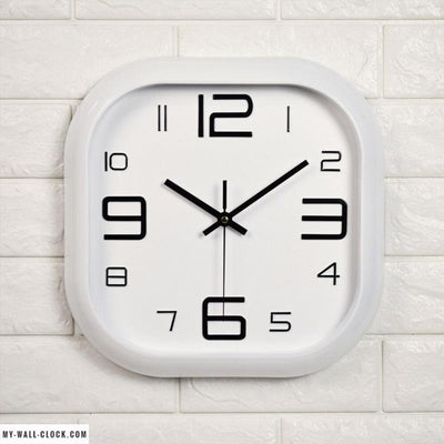 Square white modern clock My Wall Clock