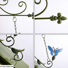 Station Clock Coloured Butterflies My Wall Clock