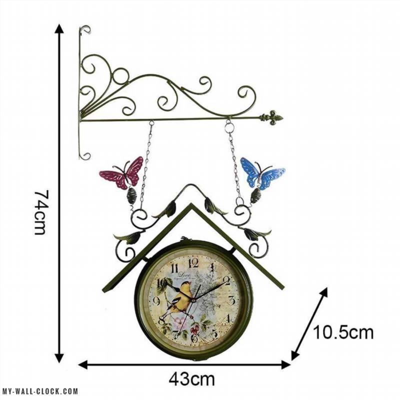 Station Clock Coloured Butterflies My Wall Clock