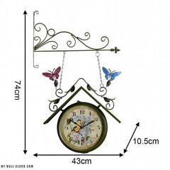 Station Clock Coloured Butterflies My Wall Clock