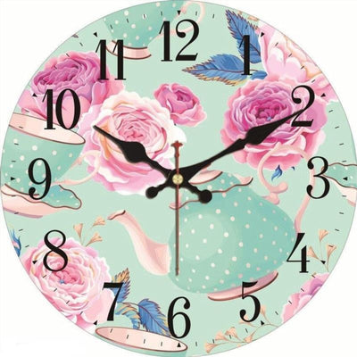 Antique Flower Clock : 50 Shades of Flowers My Wall Clock