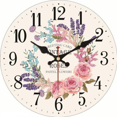 Antique Flower Clock : 50 Shades of Flowers My Wall Clock