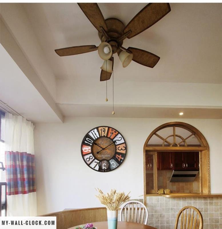 Vintage Clock Colored Wood My Wall Clock