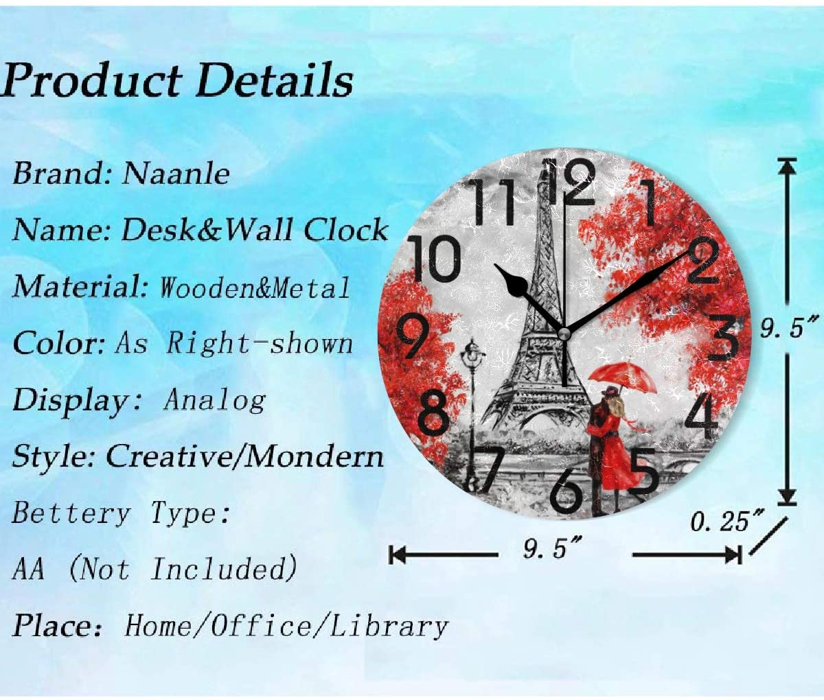 Vintage Eiffel Tower Clock My Wall Clock