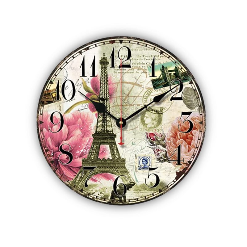 Vintage Eiffel Tower Clock My Wall Clock