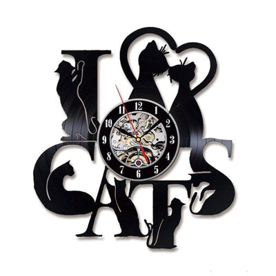Vinyl Cat Lovers Clock My Wall Clock