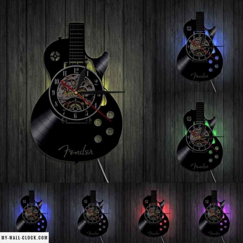 Vinyl Clock Acoustic Guitar My Wall Clock