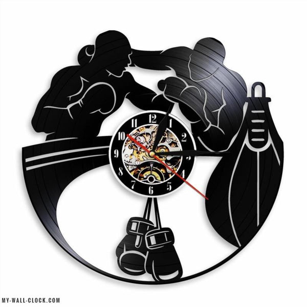 Kickboxing Clock Boxers Vinyl Wall Clock | My Wall Clock