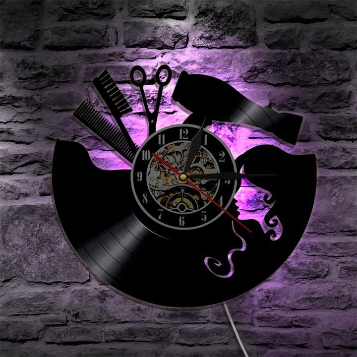 Vinyl Clock Hairdressing Salon My Wall Clock