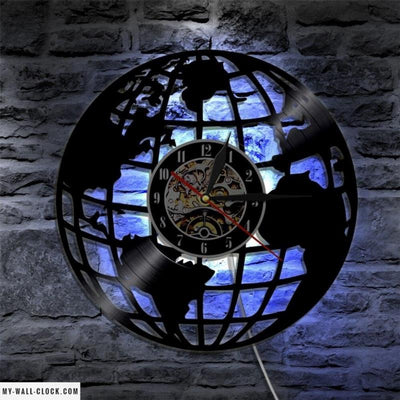 Vinyl Clock World Map My Wall Clock