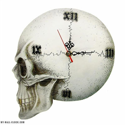 White Skull Frameless Clock My Wall Clock