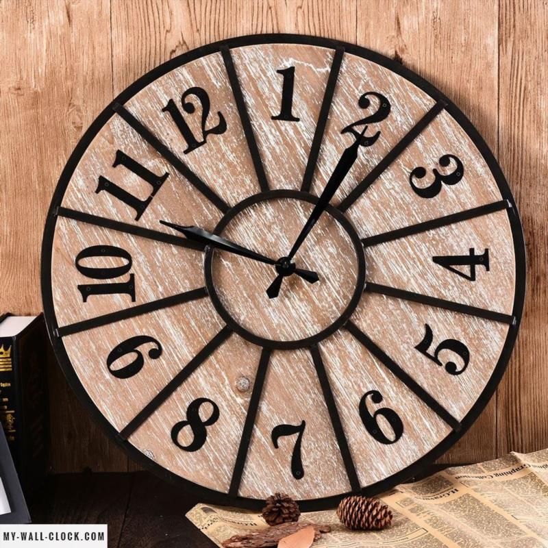 Wood and Metal Clock Giant Trend My Wall Clock