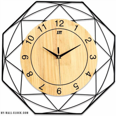 Wood and Metal Clock Octagon My Wall Clock