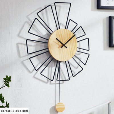 Wood and Metal Clock Original Shape My Wall Clock