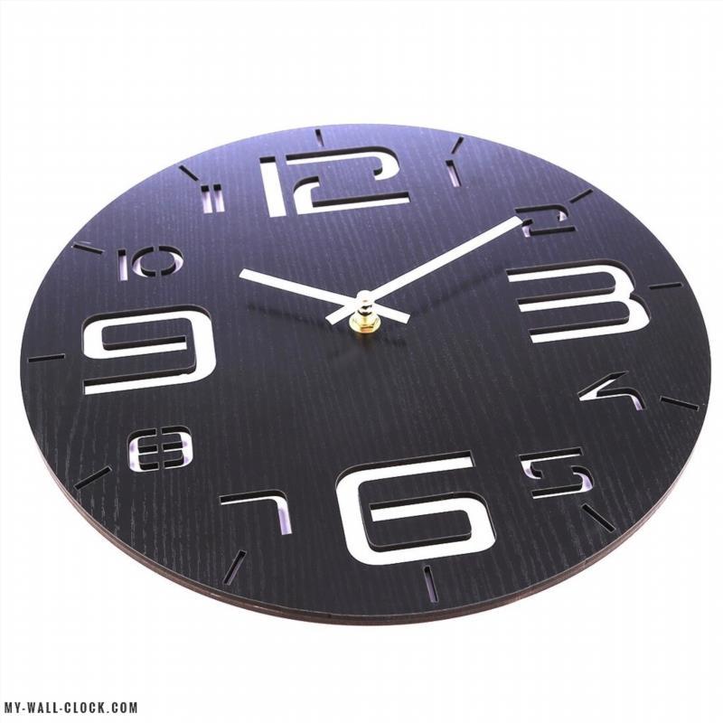 Wooden Clock Black hollowed out My Wall Clock