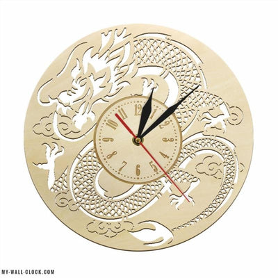 Wooden Clock Chinese Dragon My Wall Clock