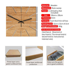 Wooden Clock Elegant Square My Wall Clock