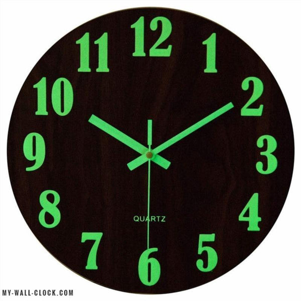 Wooden Wall Clock Luminous Numbers My Wall Clock