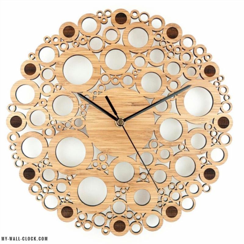 Wooden Clock Small Bubbles My Wall Clock