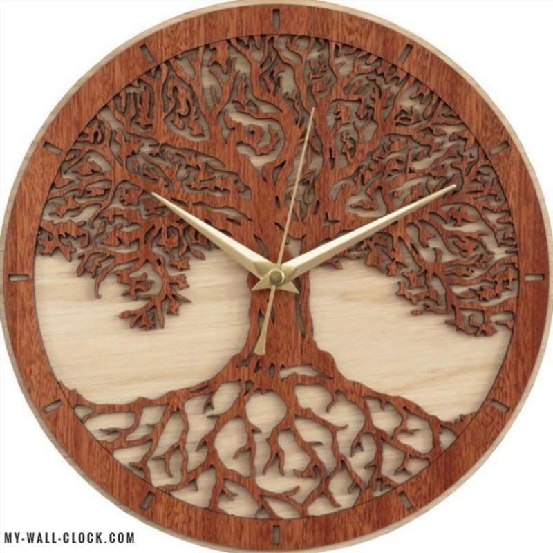 Wooden Clock World Tree Yggdrasil My Wall Clock