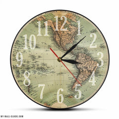 World Clock Old Map My Wall Clock