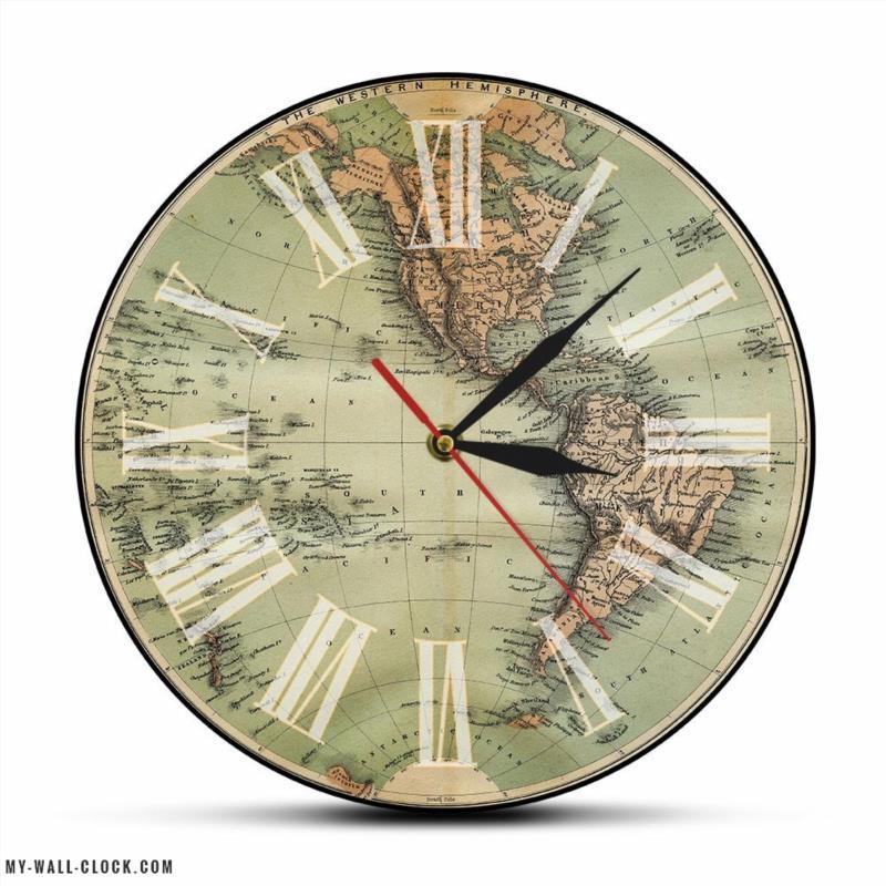 World Clock Old Map My Wall Clock