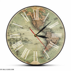 World Clock Old Map My Wall Clock