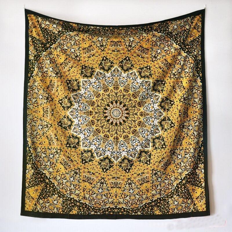 Yellow Indian Cotton Hanging My Wall Clock
