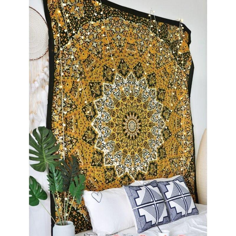 Yellow Indian Cotton Hanging My Wall Clock
