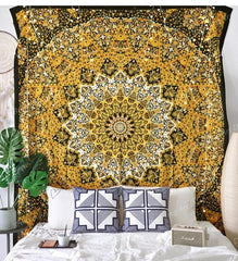 Yellow Indian Cotton Hanging My Wall Clock