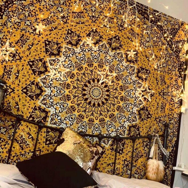 Yellow Indian Cotton Hanging My Wall Clock