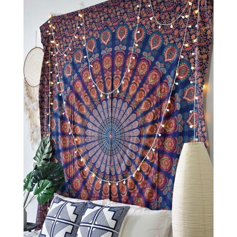 Zen Indian Pink Mandala Tapestry My Wall Clock