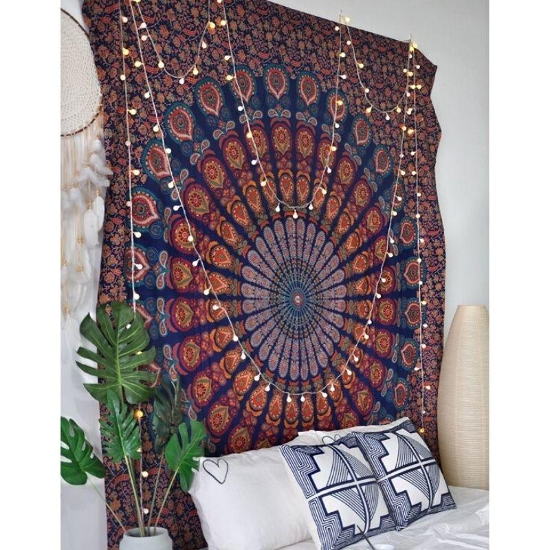 Zen Indian Pink Mandala Tapestry My Wall Clock