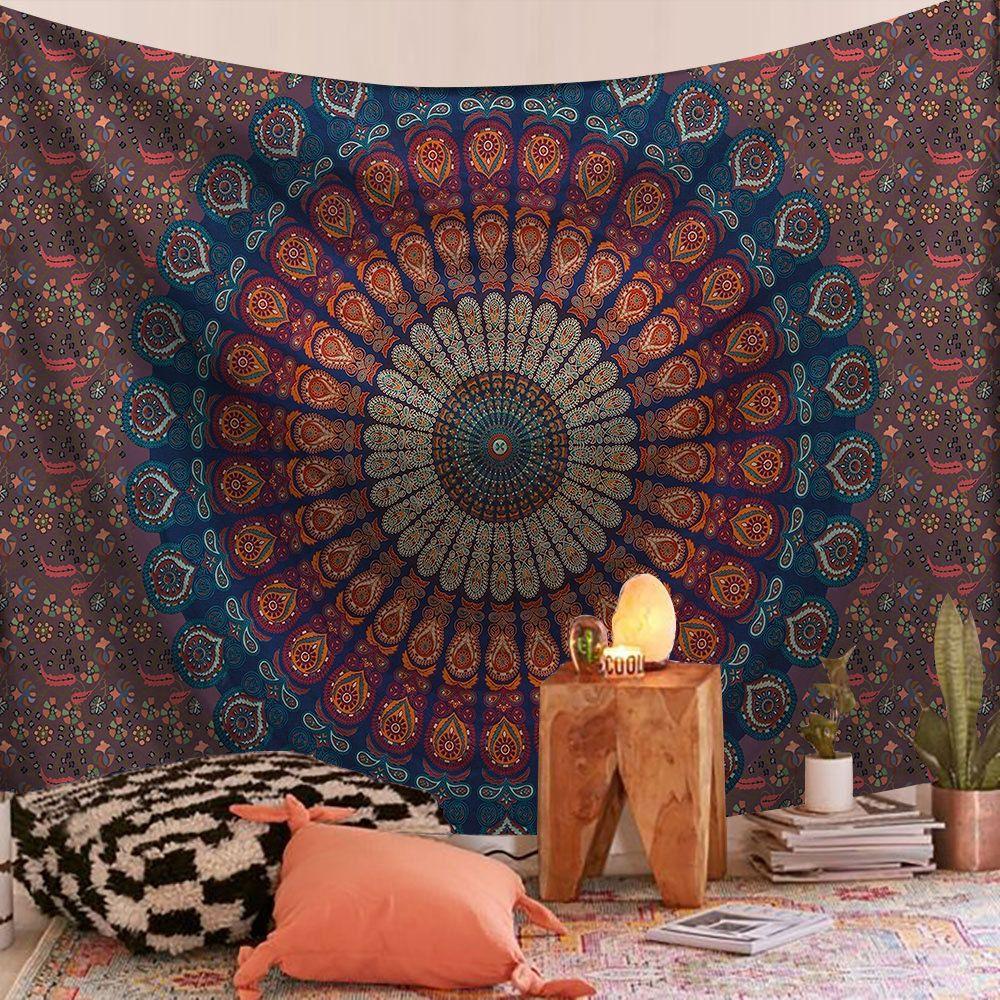 Zen Indian Pink Mandala Tapestry My Wall Clock